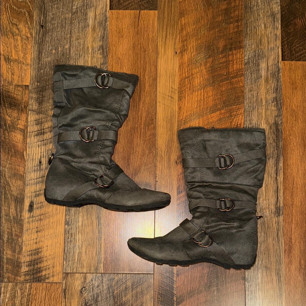 Soda Gray Multi-Buckle Winter Boots